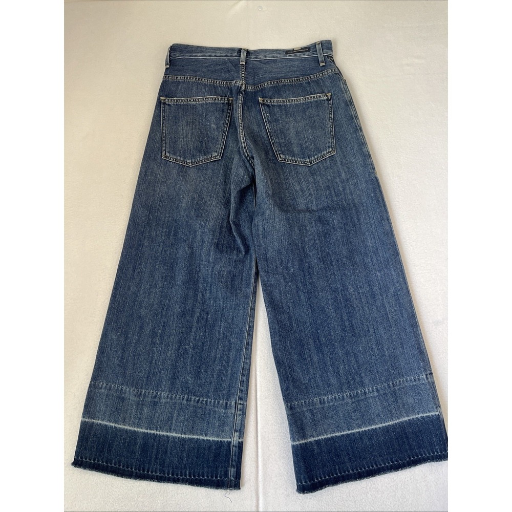 Citizen Of Humanity Jeans Womens 28 Denim Melanie Crop Wide Leg Raw Hem Trousers - Picture 2 of 8